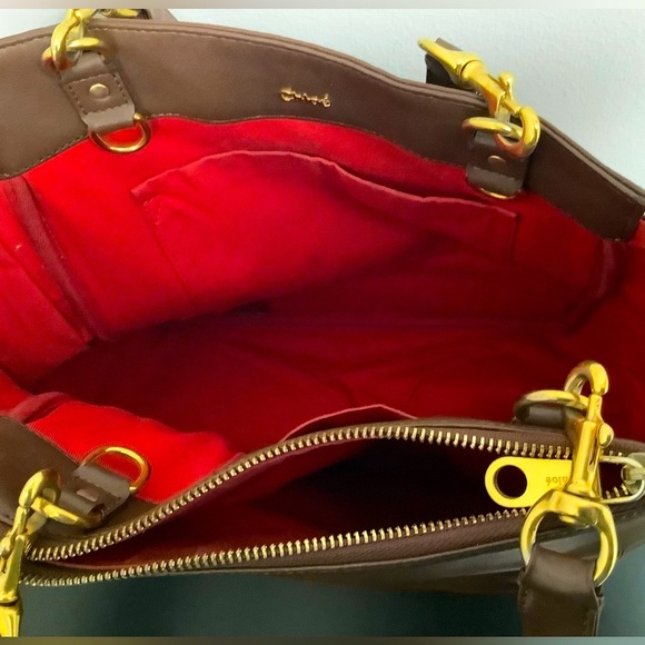 RARE CHLOE Brown Red Leather Shoulder Bag - Picture 6 of 12